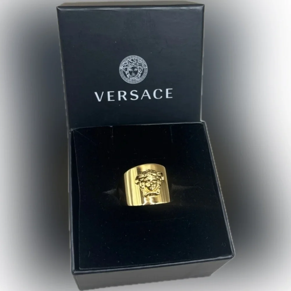 Versace Medusa Gold Ring NIB lSize 13(6) - Picture 3 of 6